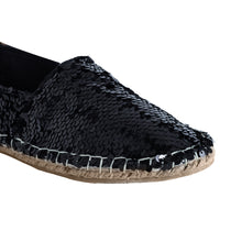 Load image into Gallery viewer, A zoomed one shoe for women picture of Sitara Espadrilles Black.