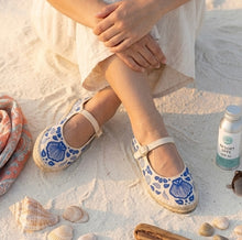 Load image into Gallery viewer, Coral haze mary janes blue