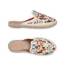 Load image into Gallery viewer, An image of woman wearing a pair of Non-Slip Diego Off-white Espadrilles Flat, footwear for women