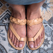 Load image into Gallery viewer, Feet of lady wearing a Rapunzel Sandals for Daily Wear, sandals for women