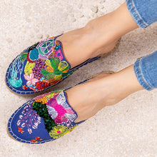 Load image into Gallery viewer, A feet of lady wearing a Fiji Espadrille Dhinchak Flat,shoes for Women