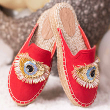 Load image into Gallery viewer, Image of Glare Espadrilles Crimson Fancy Haut Platform, Shoes for women