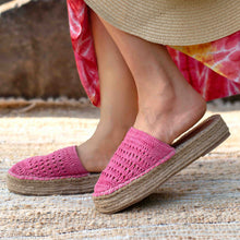 Load image into Gallery viewer, A pair of Croshia Pink Espadrilles Platform showcasing footwear for women