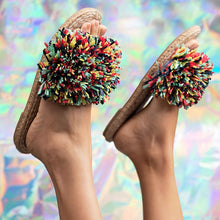 Load image into Gallery viewer, Image of the Women Open Toe Rhim Jhim Sandals Multi- Color in a multicolor background