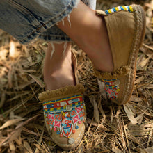 Load image into Gallery viewer, A pair of Masai Beaded Espadrilles Beige showcasing footwear for women