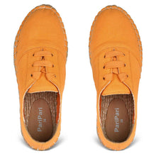 Load image into Gallery viewer, A pair of The Walking Havana Lace-ups - Tangy Orange, juttis for women against a white background
