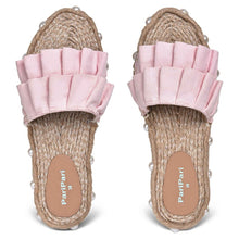 Load image into Gallery viewer, A pair of Majorica Sandals Blush Pink Ladies Flat juttis for women against a white background