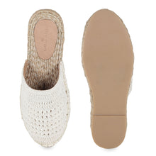 Load image into Gallery viewer, A pair of Croshia Flat Light Weight Espadrilles, against a white background where one is shown from the sole side