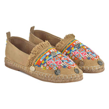 Load image into Gallery viewer, A pair of Masai Beaded Espadrilles Beige showcasing juttis for women