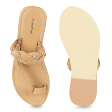 Load image into Gallery viewer, A pair of Rapunzel Sandals for Daily Wear, against a white background where one is shown from the sole side