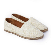 Load image into Gallery viewer, A pair of white shoes on a white background.