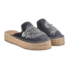 Load image into Gallery viewer, A pair of Ottoman Silver Espadrilles Platform showcasing footwear for women against a white background