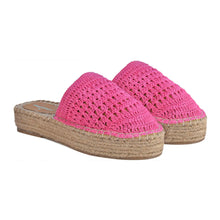 Load image into Gallery viewer, A pair of Croshia Pink Espadrilles Platform showcasing juttis for women