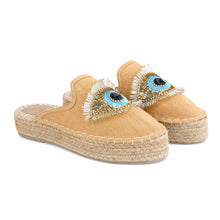 Load image into Gallery viewer, Zoomed out view of Womania Glare Espadrilles Sand Haut Platform, Shoes for Women