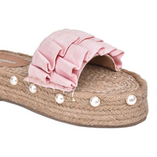 Load image into Gallery viewer, Zoomed image of Majorica Sandals Blush Pink Ladies Flat, Ladies Footwear
