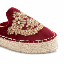 Load image into Gallery viewer, A single picture of Ottoman Espadrilles Burgundy Haut -Bridal Looks Platform, Ladies shoes