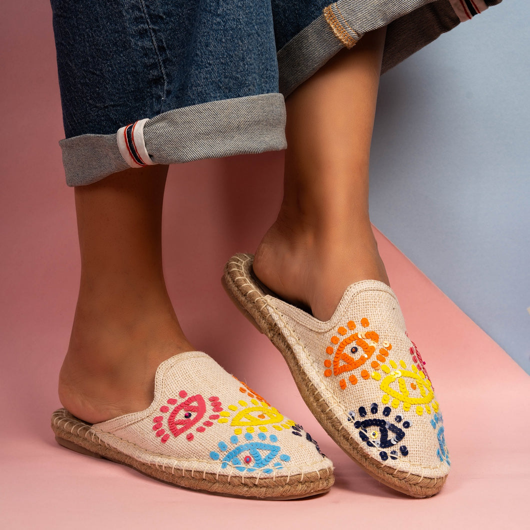 Joie Evil-eye Offwhite Espadrilles Flats