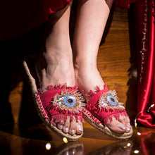 Load image into Gallery viewer, Glare Red Open-toed Sandals Flats
