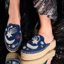 Load image into Gallery viewer, Starry Night Dark Denim Platforms
