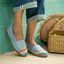 Load image into Gallery viewer, Rainbow Denim Espadrilles
