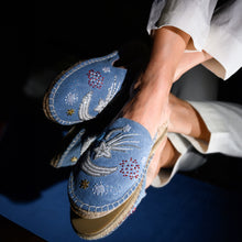 Load image into Gallery viewer, Starry Night Light Denim Flats
