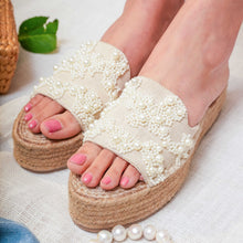 Load image into Gallery viewer, Capri Sandals Linen Platforms
