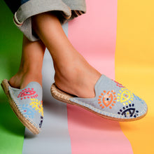 Load image into Gallery viewer, Joie Evil Eye Denim Espadrilles Flats
