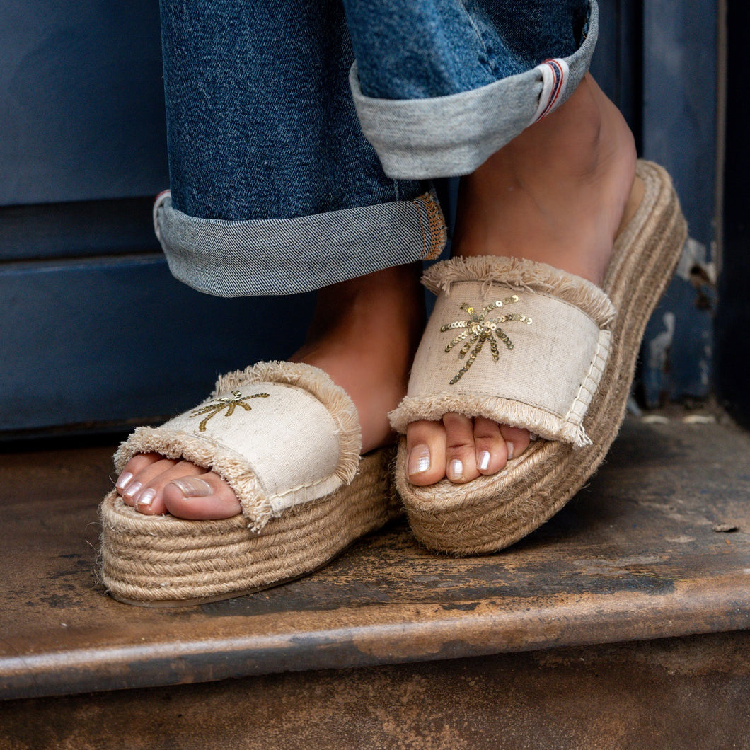 Copacabana Sandals Natural Platforms