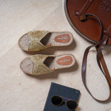 Load image into Gallery viewer, Arabica Sandals Gold Flats
