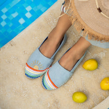 Load image into Gallery viewer, Rainbow Denim Espadrilles
