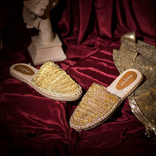 Load image into Gallery viewer, Silofer Espadrilles Gold Flats
