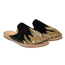 Load image into Gallery viewer, Agni Black Espadrilles Flats
