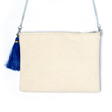 Load image into Gallery viewer, Back side Hamsa Bag Off White handbags for women kept on a white background.
