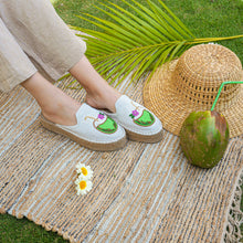 Load image into Gallery viewer, PinaColada beaded espadrilles Platforms
