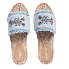 Load image into Gallery viewer, Lobster Denim Sandals Flats
