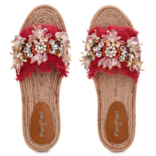 Load image into Gallery viewer, New York Red Open Toed Flats
