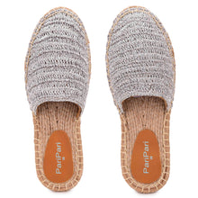 Load image into Gallery viewer, Silofer Espadrilles Silver Flats
