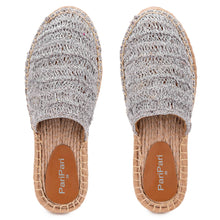 Load image into Gallery viewer, Silofer Espadrilles Silver Platforms
