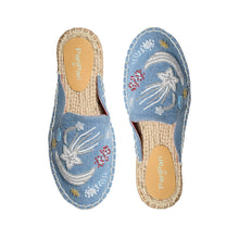 Load image into Gallery viewer, Starry Night Light Denim Flats
