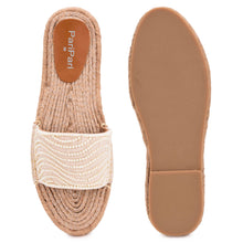 Load image into Gallery viewer, La Perla Cream Sandals Flats
