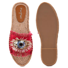 Load image into Gallery viewer, Glare Red Open-toed Sandals Flats
