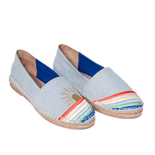 Load image into Gallery viewer, Rainbow Denim Espadrilles
