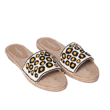 Load image into Gallery viewer, Cheetah Beaded Sandals Flats
