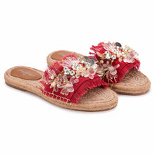 Load image into Gallery viewer, New York Red Open Toed Flats
