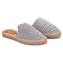 Load image into Gallery viewer, Silofer Espadrilles Silver Flats
