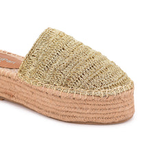 Load image into Gallery viewer, Silofer Espadrilles Gold Platforms
