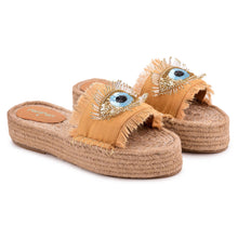 Load image into Gallery viewer, Glare Beige Open-Toed Sandals Platforms
