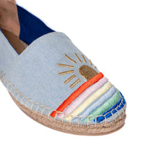 Load image into Gallery viewer, Rainbow Denim Espadrilles
