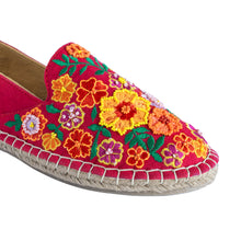 Load image into Gallery viewer, A zoomed picture of Bageecha Pink Espadrilles ladies shoes.
