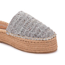 Load image into Gallery viewer, Silofer Espadrilles Silver Platforms
